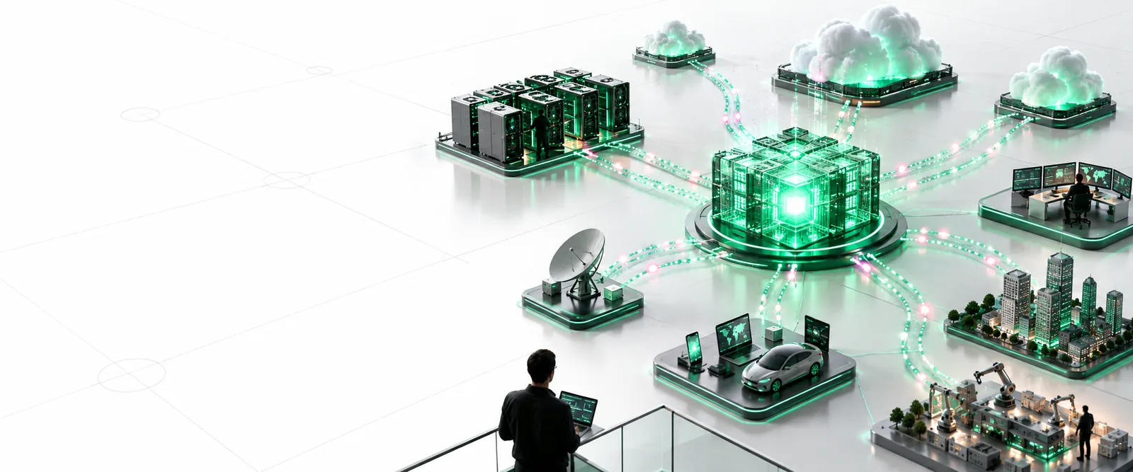 Abstract illustration of connected cloud infrastructure